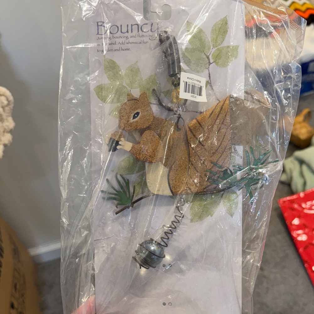 Squirrel Garden Wind Spinner Ornament - Brown & Green